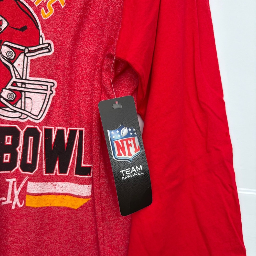 Majestic Kansas City Chiefs Super Bowl LIX Raglan T-Shirt Red Women's 2XL New - Picture 6 of 8